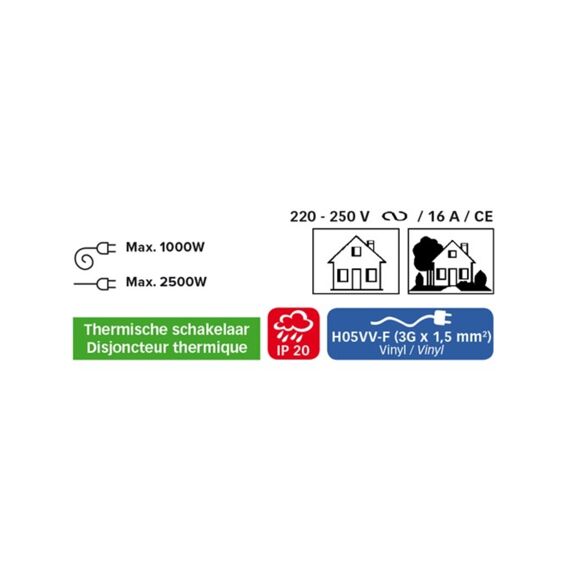 Lumx Bs Home Kabelhaspel- Ho5Vv-F 3X1-5 Kabel - 50M