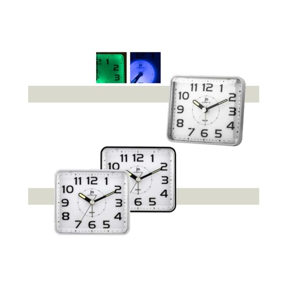 Alarmklok/Wekker Duo Light Silent Movement Assortiment Prijs Per Stuk