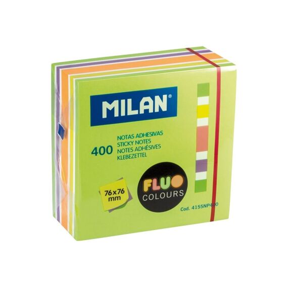 Milan Kleefblaadjes 400 Blad 76X76Mm Fluo