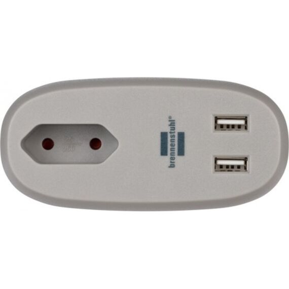 Sofacontactdoos Met Oplaadfunctie 1Xeuro-Socket En 2Xusb-Charger Antraciet/Grijs