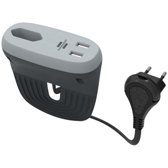 Sofacontactdoos Met Oplaadfunctie 1Xeuro-Socket En 2Xusb-Charger Antraciet/Grijs