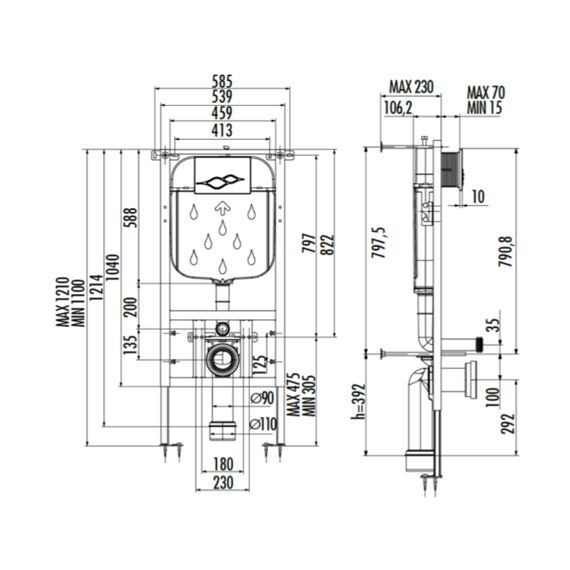 Inbouw Reservoir 3-6L