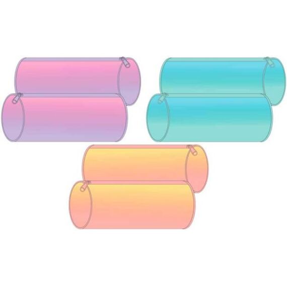 Rainbow Pastel Ronde Pennentas 6X8Cm Assortiment Prijs Per Kleur