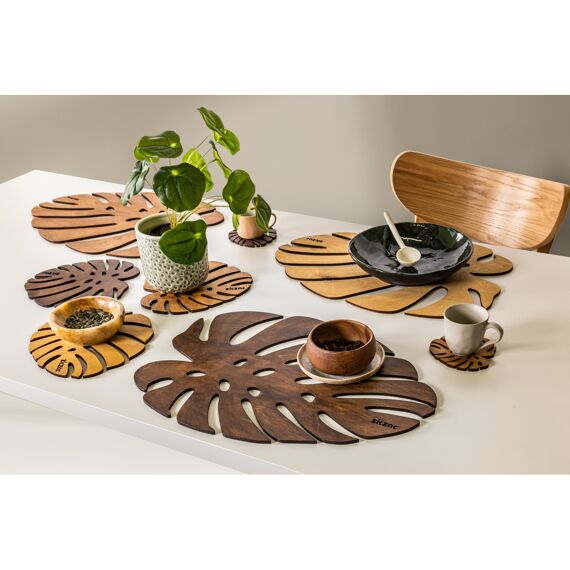 Birch Placemat Monstera Wood 33X45Cm