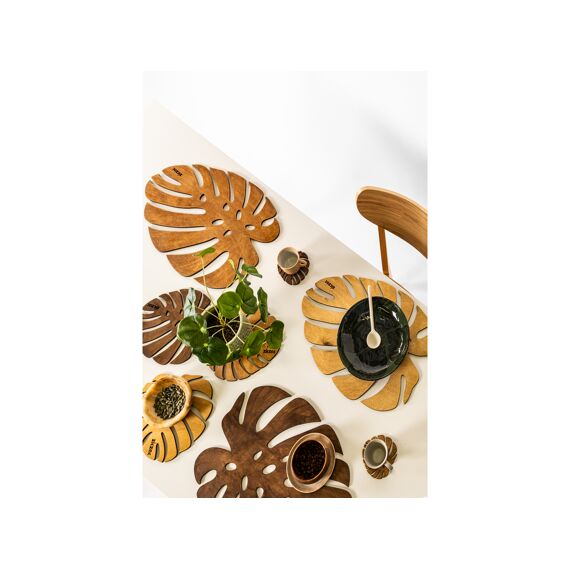 Birch Placemat Monstera Wood 33X45Cm