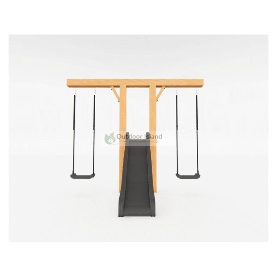 Excellent Schommel Goofy 300cm Antraciet Onbehandeld 4 Schommelhaken