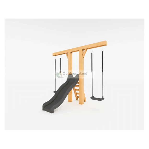 Excellent Schommel Goofy 300cm Antraciet Onbehandeld 4 Schommelhaken