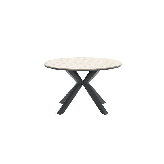 Edison Tafel D122Cm Carbon Black/Light Teak Imowo