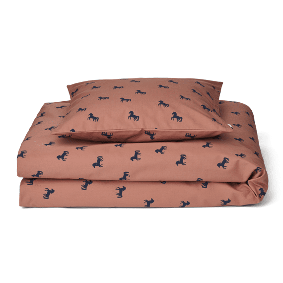 Liewood Carl Adult Bedding Print Horses / Dark Rosetta