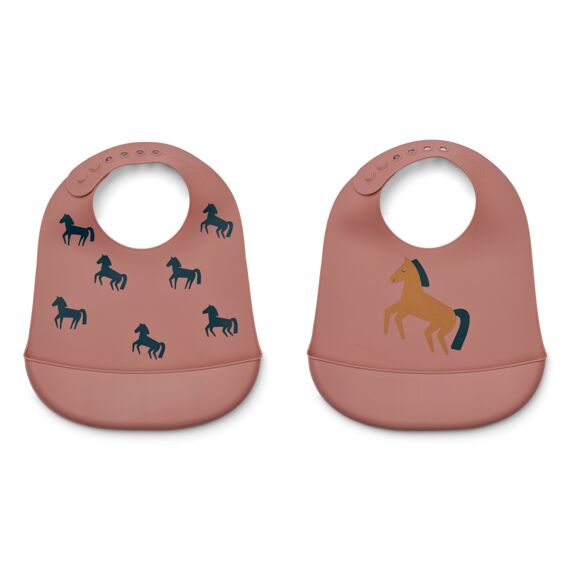 Liewood Tilda Silicone Slab 2-Pack Horses / Dark Rosetta