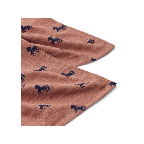 Liewood Lewis Hydrofiele Doek 2-Pack Horses / Dark Rosetta