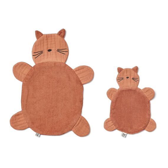 Liewood Janai Knuffeldoekje 2-Pack Cat / Tuscany Rose