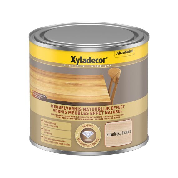 Xyladecor Meubel Vernis Natuurlijk Effect Kleurloos 500Ml