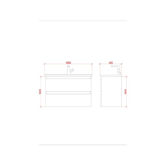 Sally Onderkast 100Cm Mat Wit