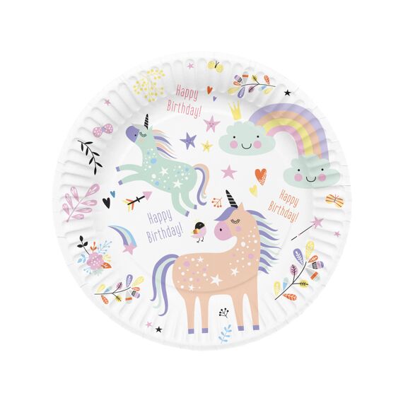 Unicorns Rainbows Borden 23Cm 8 Stuks