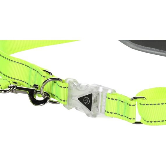 Flamingo Jogginglijn + Heupriem Led Stoffel Geel Lijn 118Cm / Riem 80-140Cm