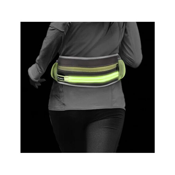 Flamingo Jogginglijn + Heupriem Led Stoffel Geel Lijn 118Cm / Riem 80-140Cm