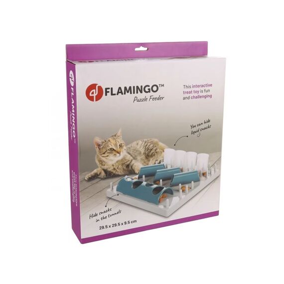 Flamingo Poezenspeelgoed Interactief Kattenspeelgoed Fumbo Grijs/Petrol 29,5X29,5X9,5Cm