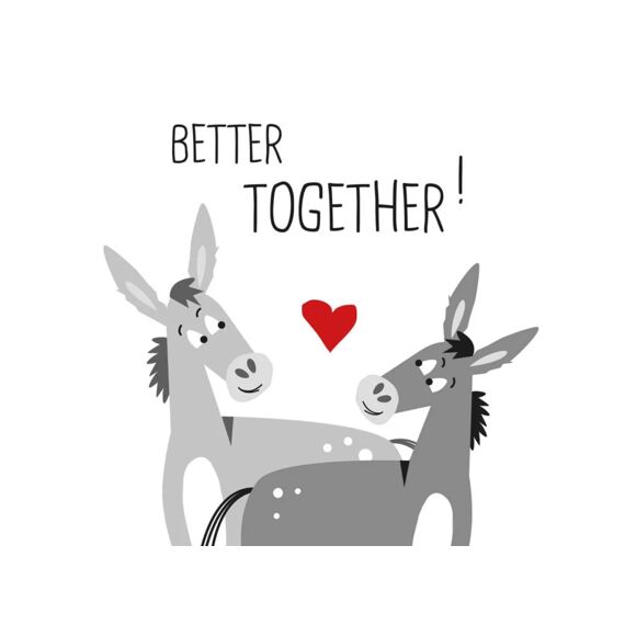 Ppd Donkey Love Servietten 33X33Cm - 20 Stuks