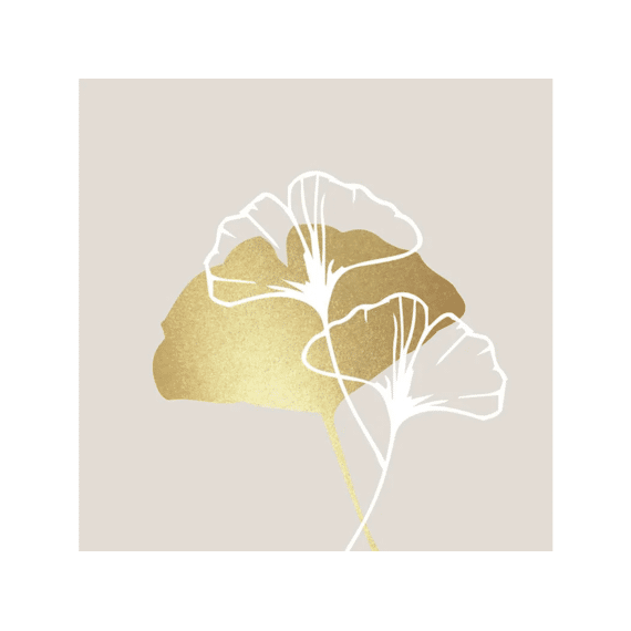 Ppd Golden Gingko Off White Servietten 33X33Cm - 20 Stuks