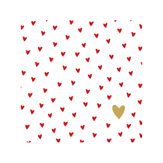 Ppd Little Hearts Servietten 25X25Cm - 20 Stuks