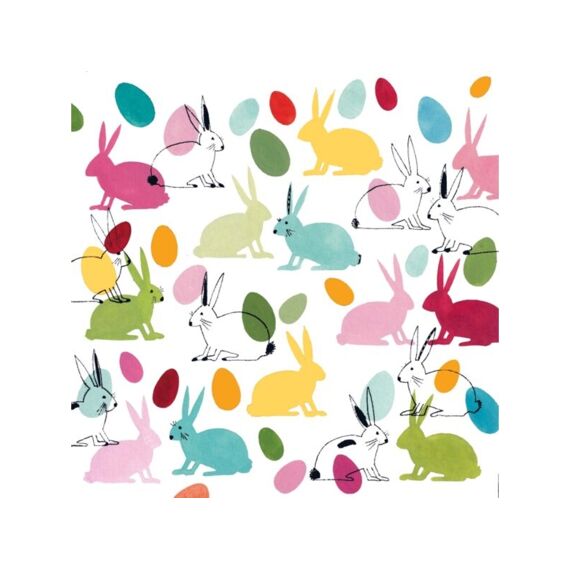 Ppd Rabbits And Eggs Servietten 25X25Cm - 20 Stuks