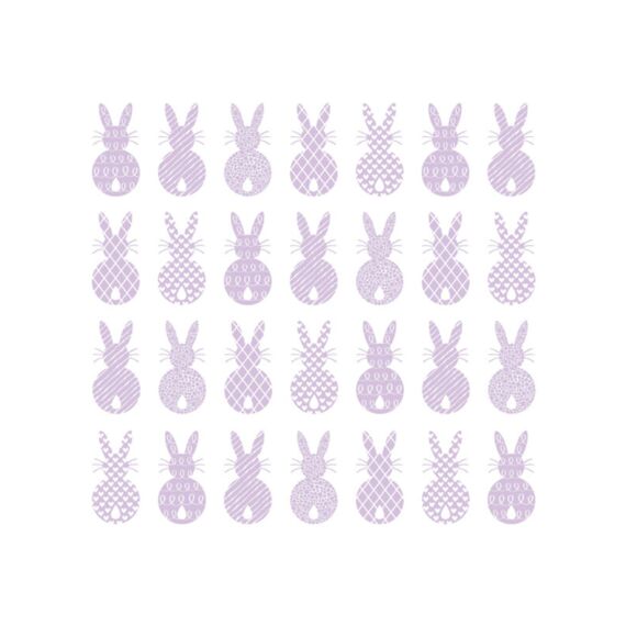 Ppd Pure Easter Rabbits Lilac Servietten 33X33Cm - 20 Stuks