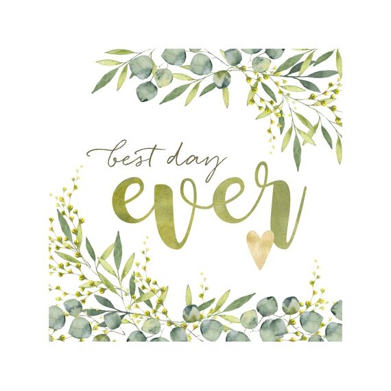 Ppd Best Day Ever Servietten 33X33Cm - 20 Stuks