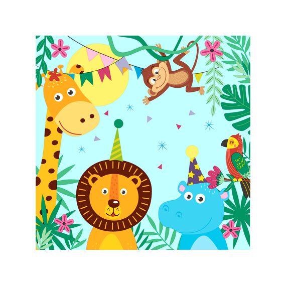 Duni Servet 33X33Cm 20 Stuks Party Animals