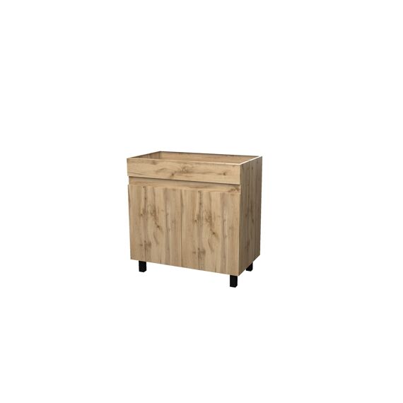 Timber Eiken Onderkast Met Poten 80Cm 2 Deuren