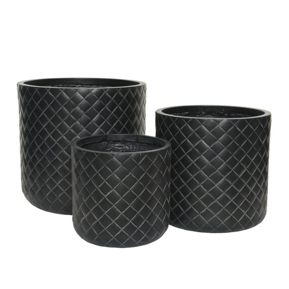 Kyan Planter Fibreclay Dia24.00-H24.00Cm Anthracite