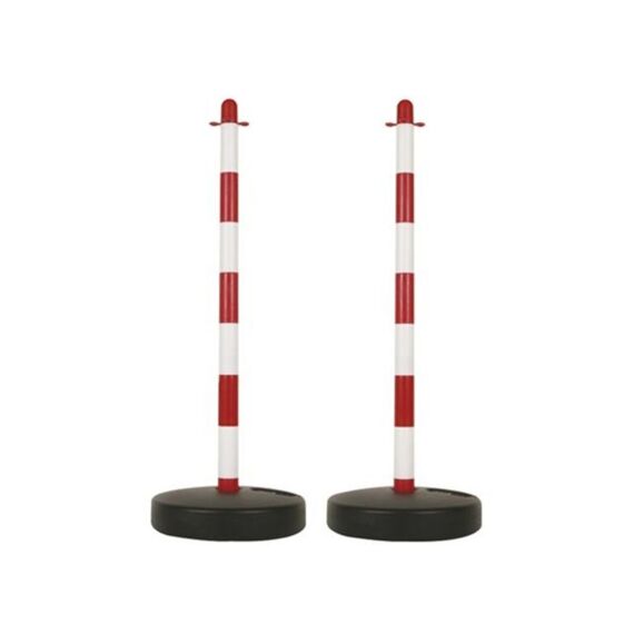 Plastic Paal Voor Signalisatieketting - Rood/Wit - 2 Stuks