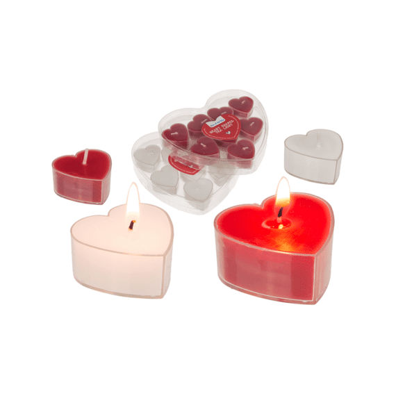 Hartvormige Theelichtjes Set 8St