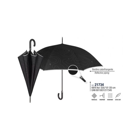 Perletti Umbrella Man Cane Aut.65/8 Fantasia