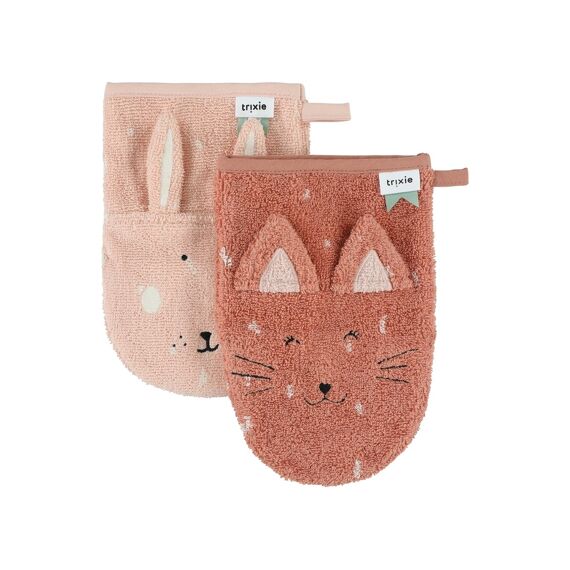 Trixie Washandjes 2Pack Mrs Cat/Mrs Rabbit