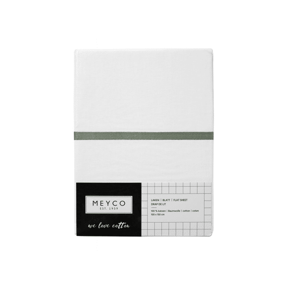 Meyco Laken Wieg 75x100cm Wit Bies Forest Green