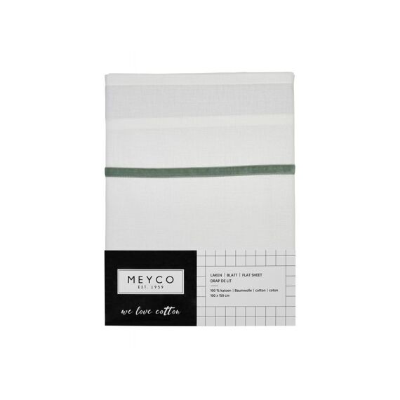 Meyco Laken Wieg 75x100cm Wit Bies Velvet Forest Green