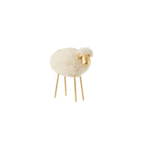 Schaap Metaal/Poly Wit/Goud M 25X14X33Cm