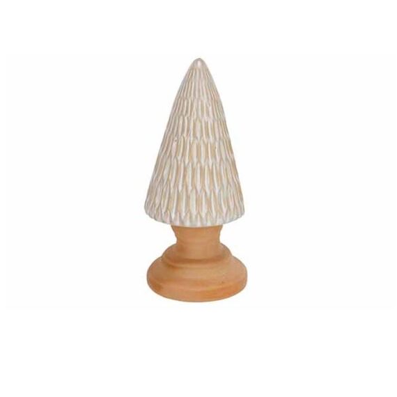 Kerstboom On Foot Glazed-Tc Beige 8,2X8,2Xh18.2Cm Langwerpig Aardewerk