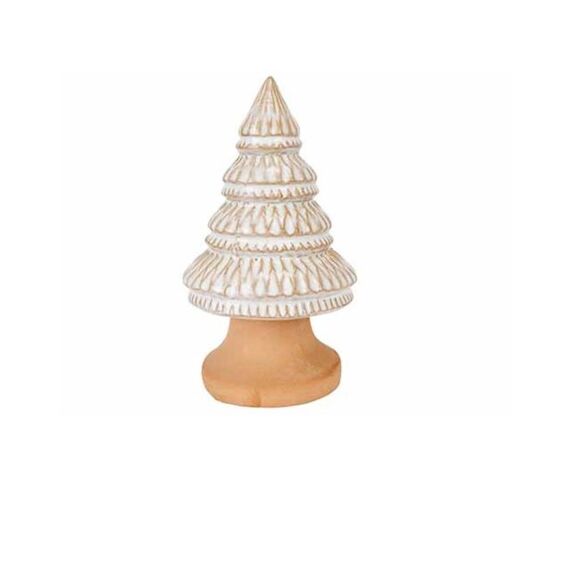 Kerstboom Glazed Tc Foot Beige 7,4X7,4Xh12.8Cm Rond Keramiek