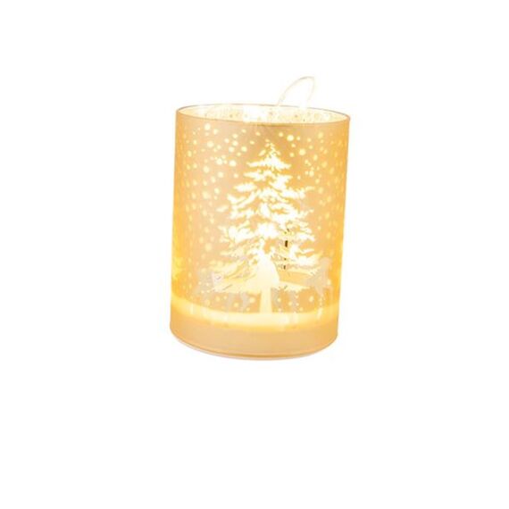 Lamp Deers Forest Led Goud 10X10Xh13Cm Rond Glas