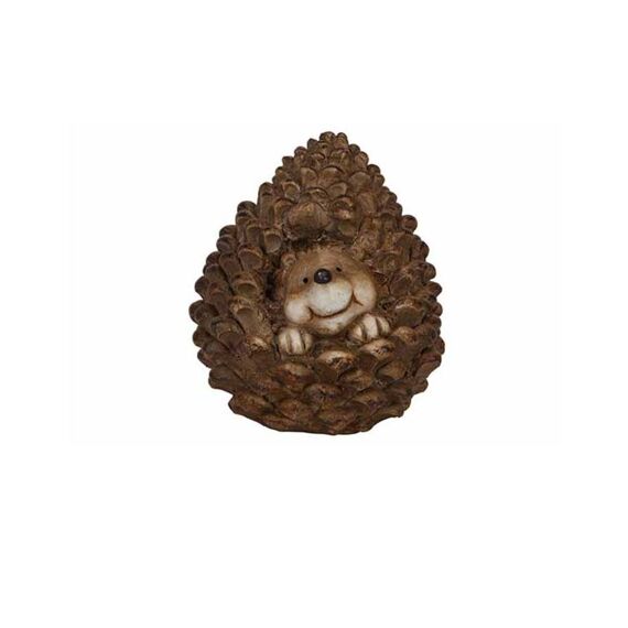 Egel In Pinecone Bruin 15X14,5Xh17Cm Ovaal Polyresin