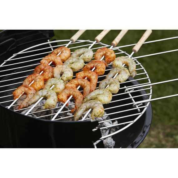 Barbecook Set Van 4 Spiesen Uit Chroom En Rubberhout 43Cm