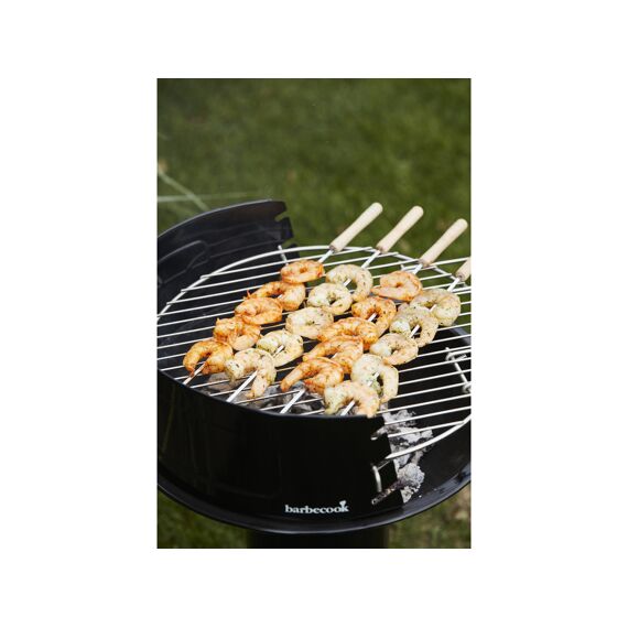 Barbecook Set Van 4 Spiesen Uit Chroom En Rubberhout 43Cm