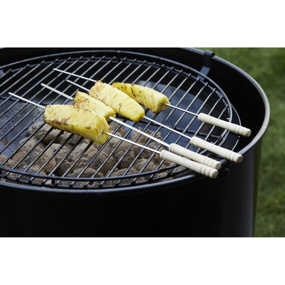 Barbecook Set Van 4 Spiesen Uit Chroom En Rubberhout 43Cm