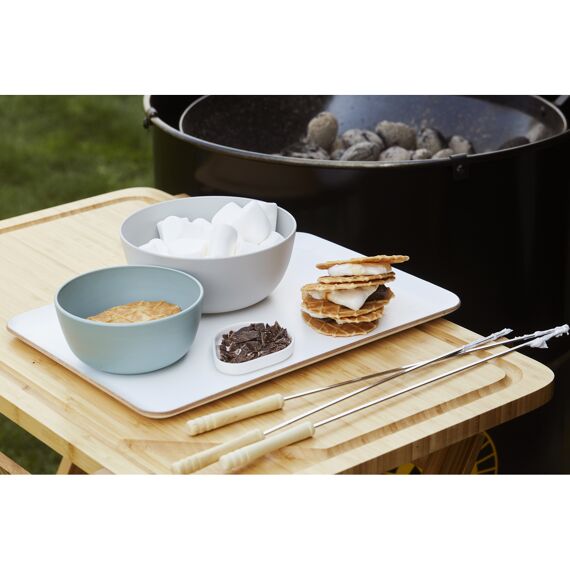 Barbecook Set Van 4 Spiesen Uit Chroom En Rubberhout 43Cm