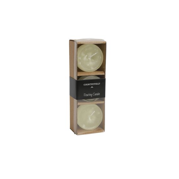 Drijfkaars Ø5H4Cm Rond Bollie Crème Ø5Cm Set/3