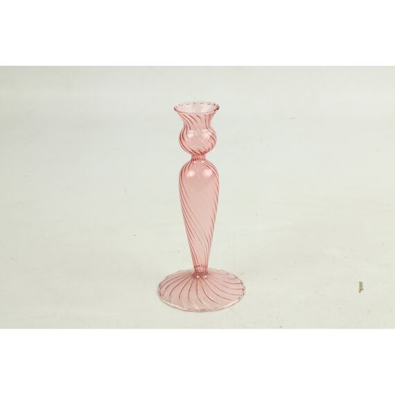 Kandelaar Rond Perlita S Roze L8,5B8,5H18Cm