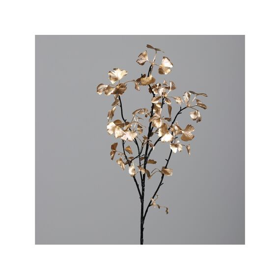 Ginkgo tak met zwart gelakte steel, 96 Cm, Goud