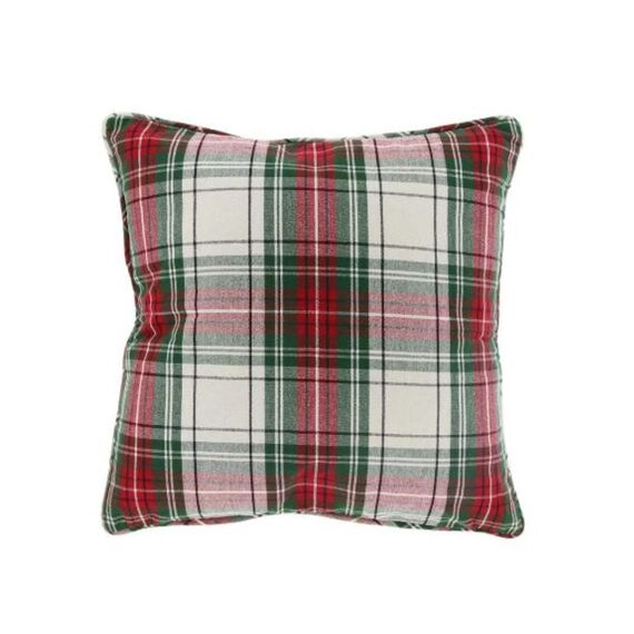 Kussen Xmas Tartan 45X45Cm White